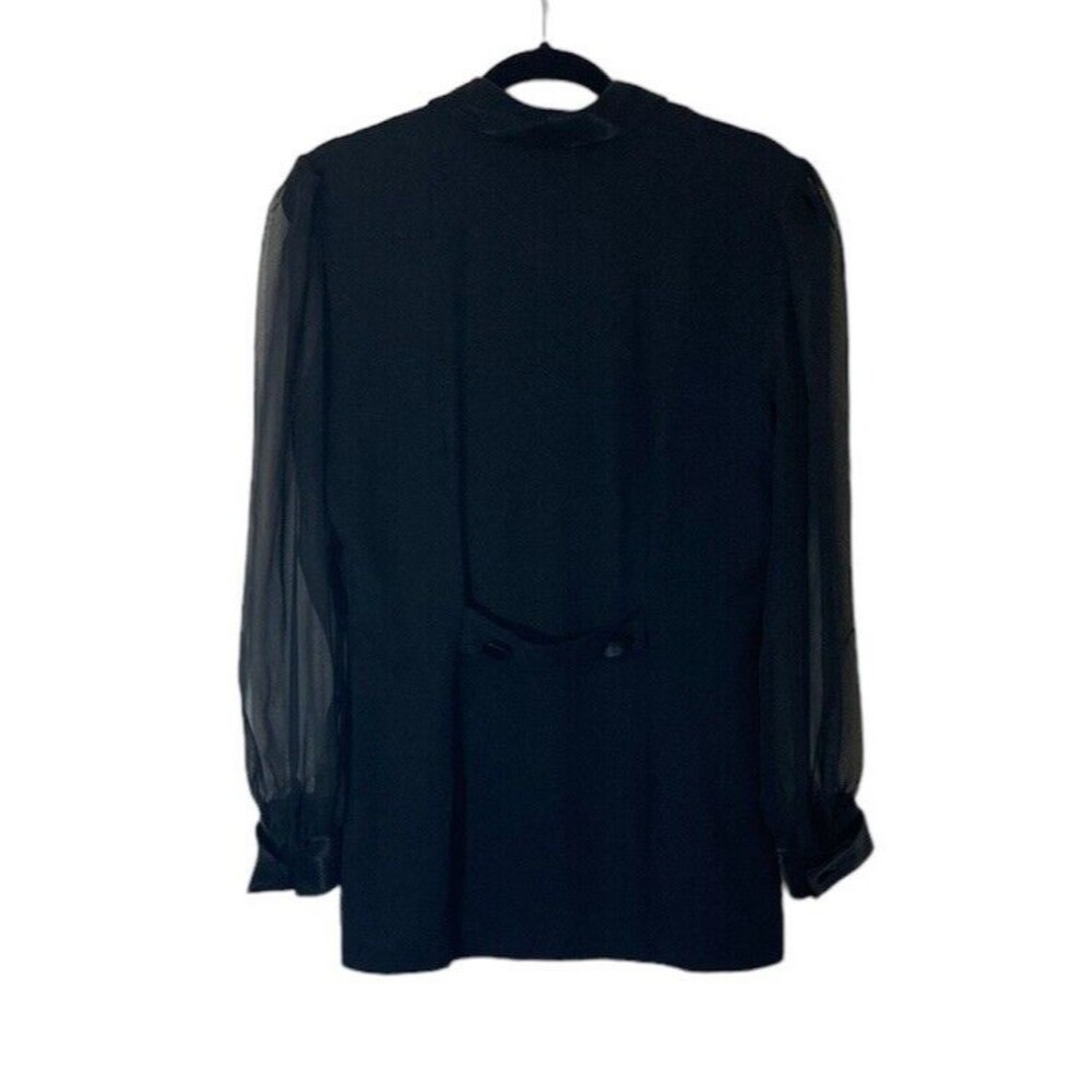 Vtg JR Nites Petites Womens 12 Evening Jacket Black Satin Sheer Whimsigoth